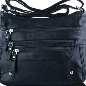 Black Multi-Pocket Bag Soft Leather